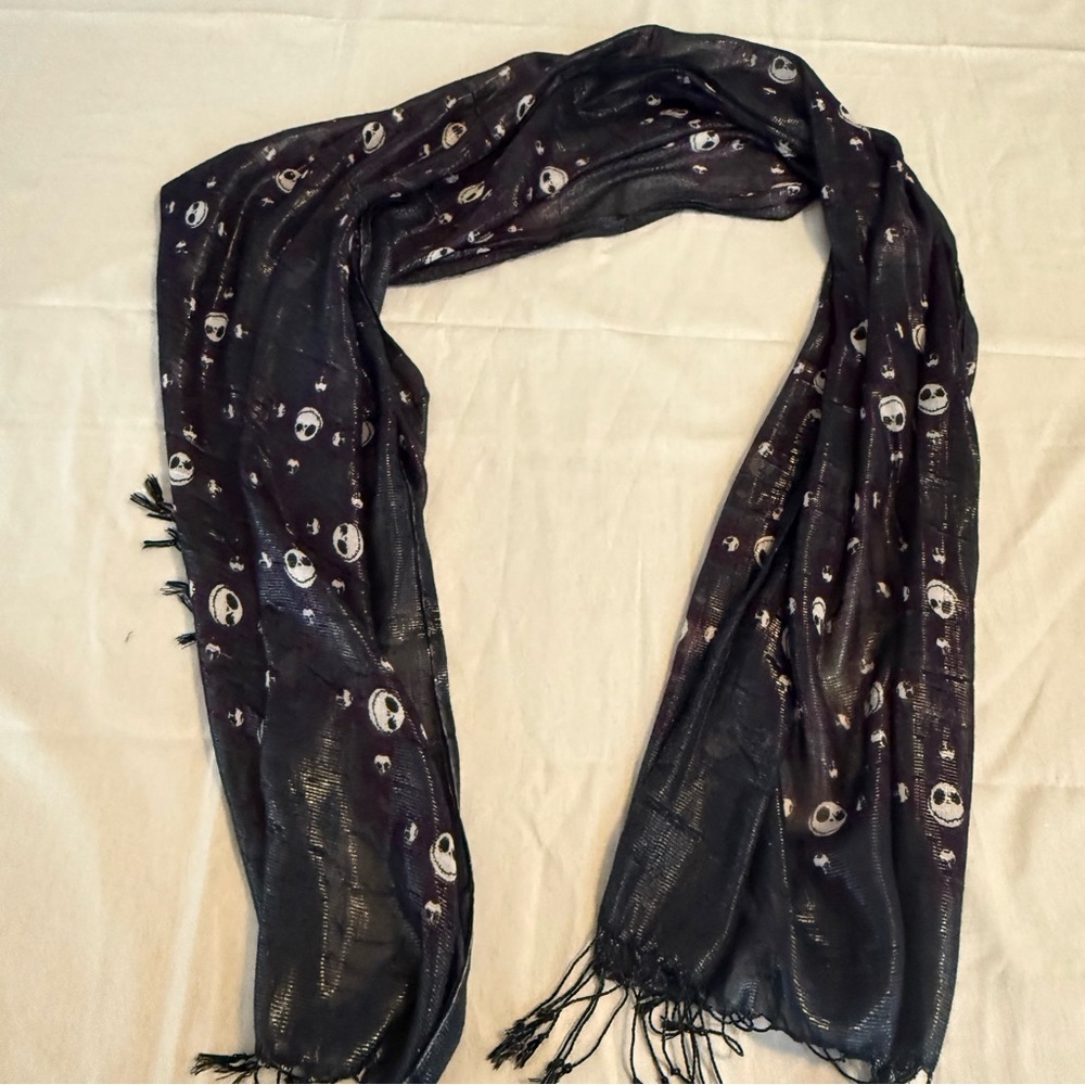 Nightmare before Christmas Jack Skellington Patterned Black‎ Scarf